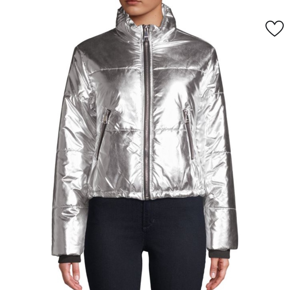 Vigoss Metallic Silver Puffer Jacket